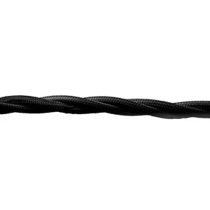 FND 3X1.5MM² 10M VRIDD TEKSTIL KABEL SORT