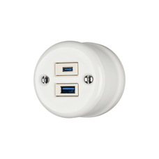 FND PÅVEGG USB A+C LADER HVIT PORSELEN