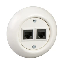RENOVA CAT6 2XRJ45 DATAUTTAK HVIT